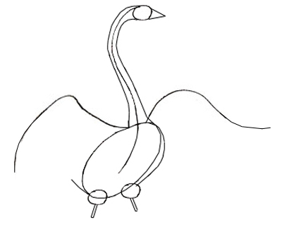 Как нарисовать лебедя, шаг 3