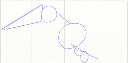 Как рисовать птицу тукана, шаг 1