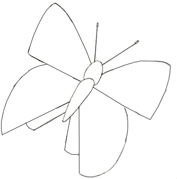 Как нарисовать бабочку, шаг 3