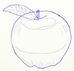 Как нарисовать яблоко, шаг 5