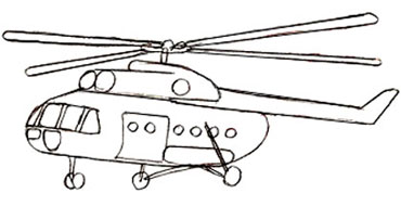 Как нарисовать вертолет, шаг 5