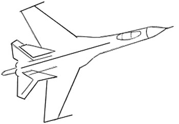 Как нарисовать самолет, шаг 3