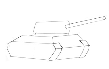 Как нарисовать танк, шаг 3
