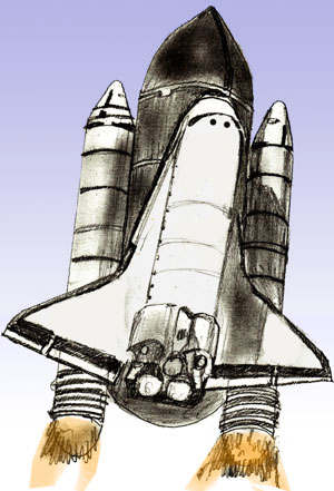 Рисунок космического корабля Space Shuttle