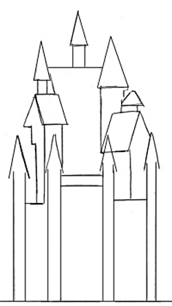Как нарисовать замок, шаг 2
